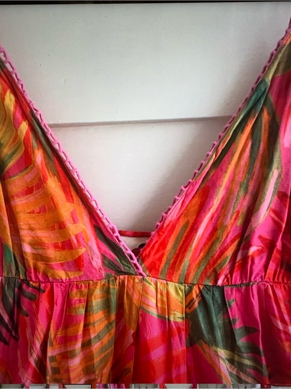 FARM Rio Pink, Green & Orange Tropical Tiered Maxi Dress - Picture 6 of 9